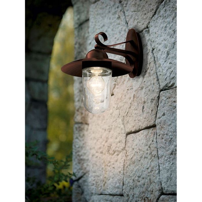 Luminaire extérieur marronne en verre, Dalisha, IP44