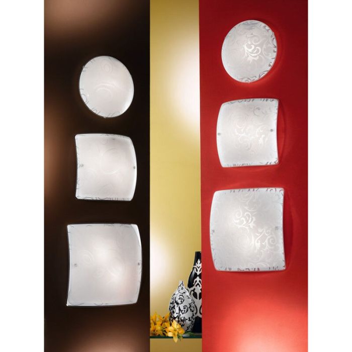 Lampe plafond blanche en verre, Quivir