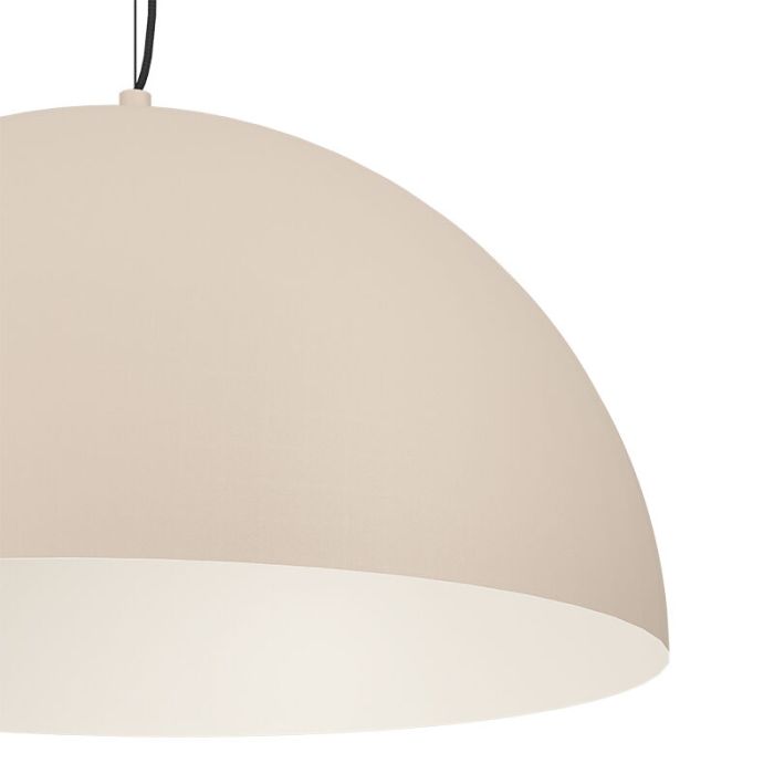 Suspension demi-sphère beige en acier, Geneva