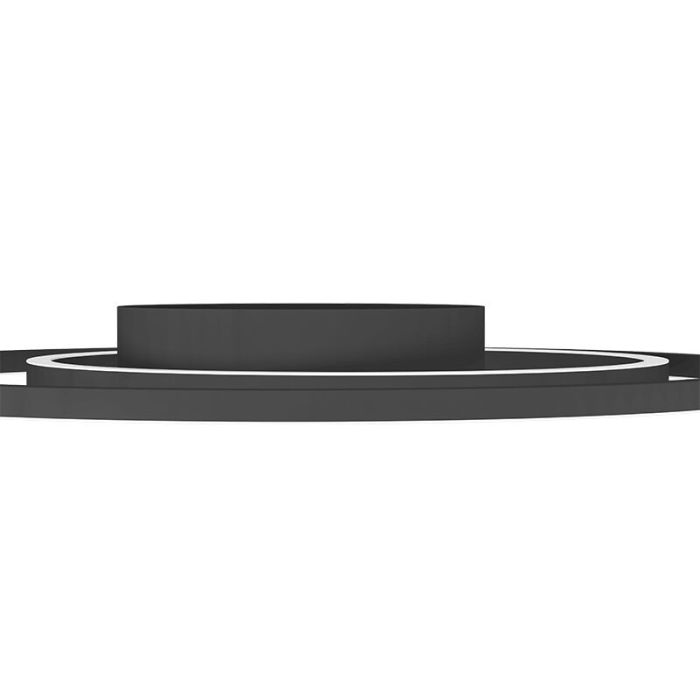 Plafonnier connecté noir en aluminium, Cecilia, 21,5W, blanc chaud à froid réglable LED
