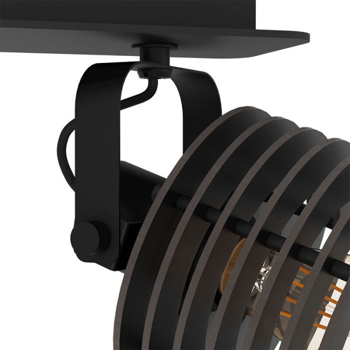 Spot plafond noir en bois, Randy