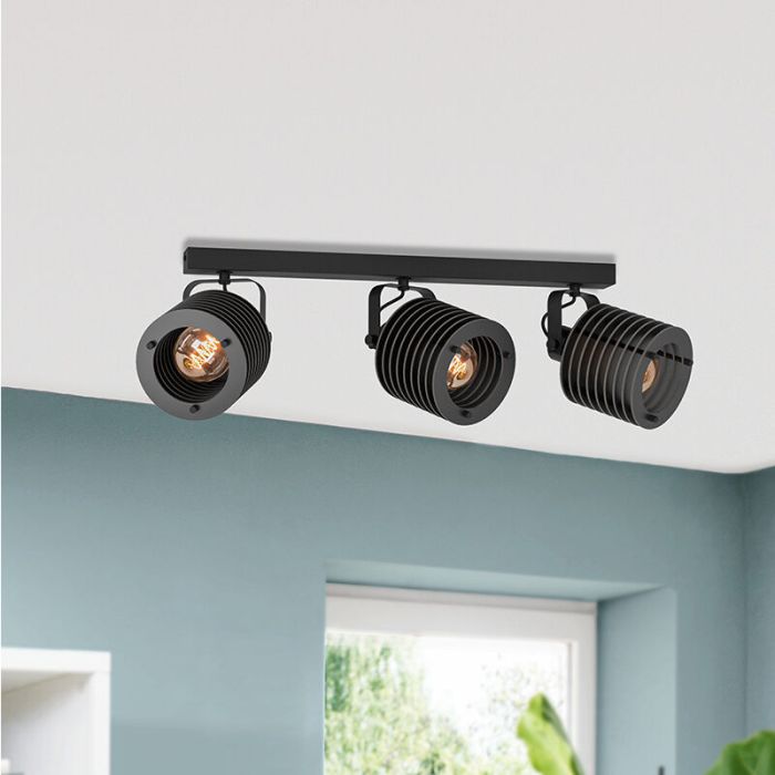 Spot plafond noir en bois, Randy