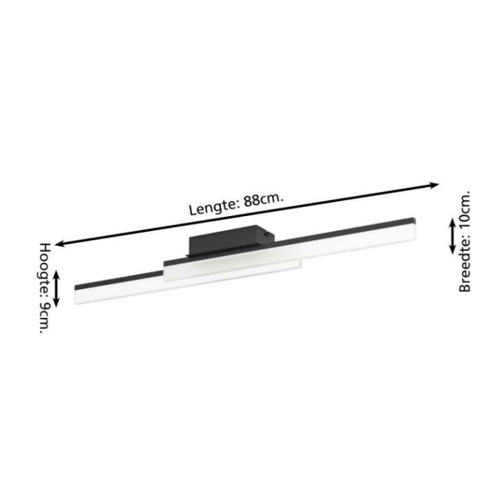 Plafonnier salle de bain noir en aluminium, Michelle, 11W, 3000K LED, IP44