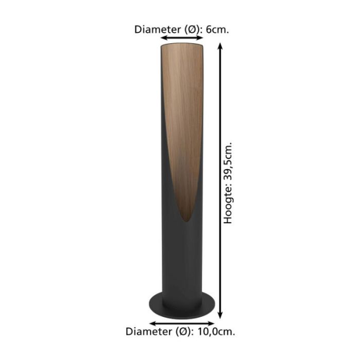 Lampe de table marronne en aluminium, Aloysius, avec interrupteur