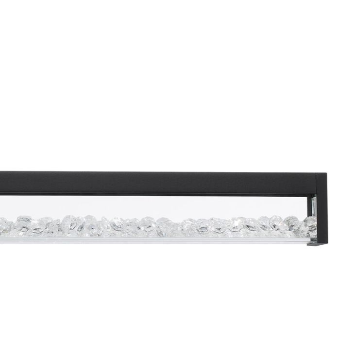 Suspension noire en cristal, Aarnoud, 6W, blanc chaud à froid réglable LED, avec variateur tactile