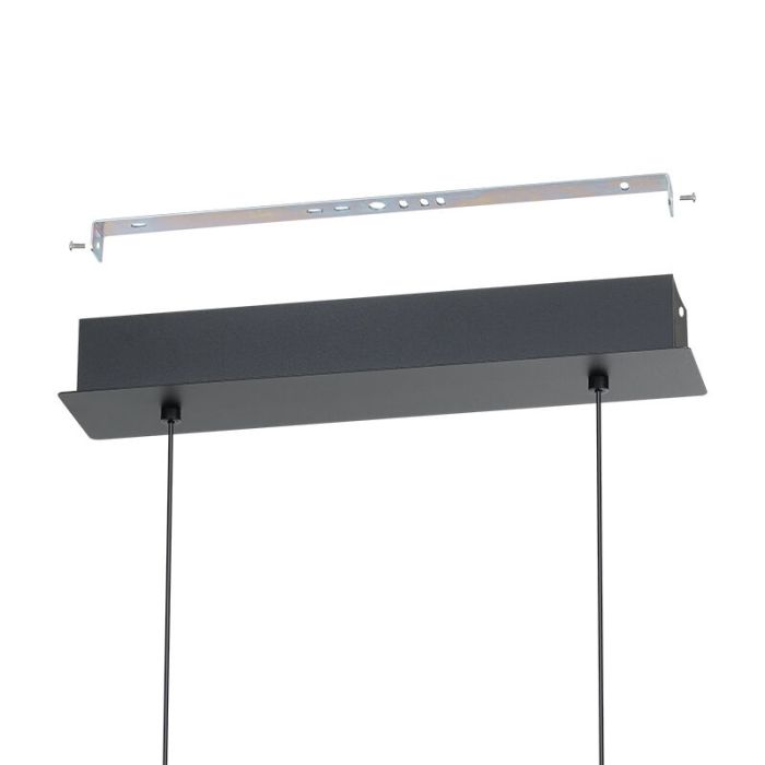 Suspension noire en cristal, Aarnoud, 6W, blanc chaud à froid réglable LED, avec variateur tactile