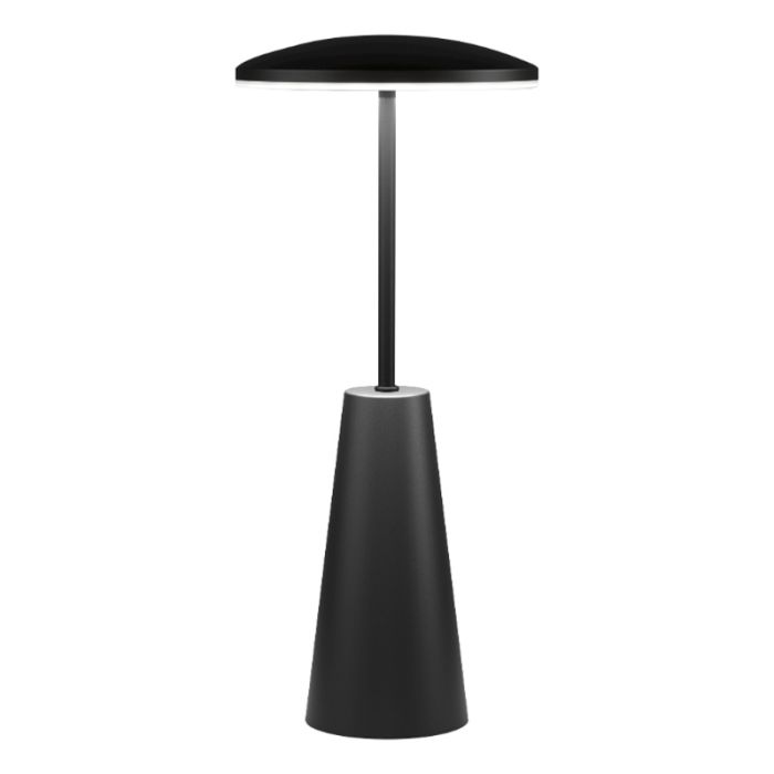 Lampe de table noire en acier, Ishika, 2,8W, white switch LED, IP54, avec variateur tactile