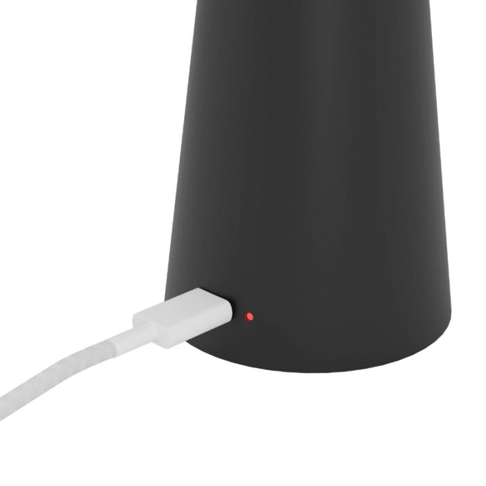 Lampe de table noire en acier, Ishika, 2,8W, white switch LED, IP54, avec variateur tactile