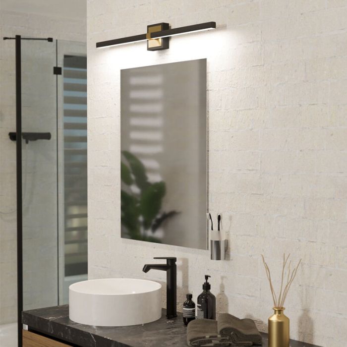 Applique salle de bain laiton en acier, Natasha, 17,5W, 3000K LED, IP44