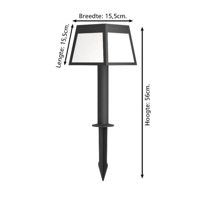 Spot à piquer solaire noir en plastique, Imelda, 7,5W, 3000K LED, IP65