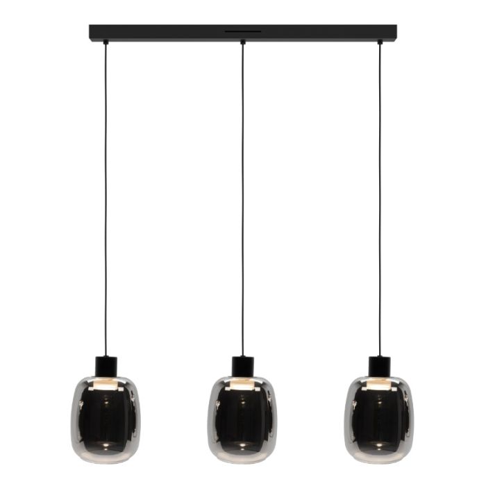 Suspension connectée noire en verre, Tamika, 3,7W, RGBW LED