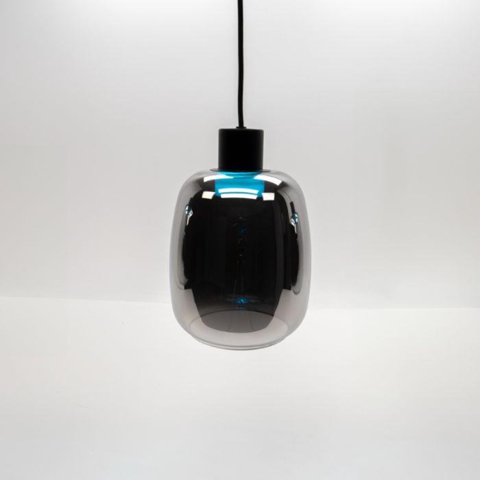 Suspension connectée noire en verre, Tamika, 3,7W, RGBW LED