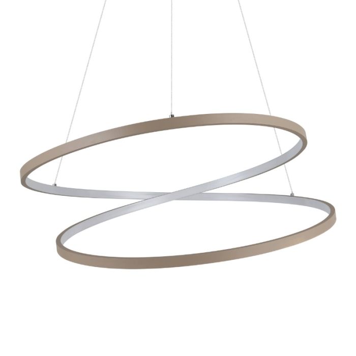 Suspension beige en aluminium, Ties, 42W, 3000K LED