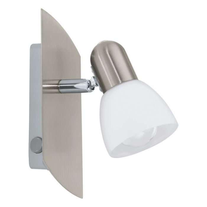 Spot plafond nickel en acier, Niene, avec interrupteur