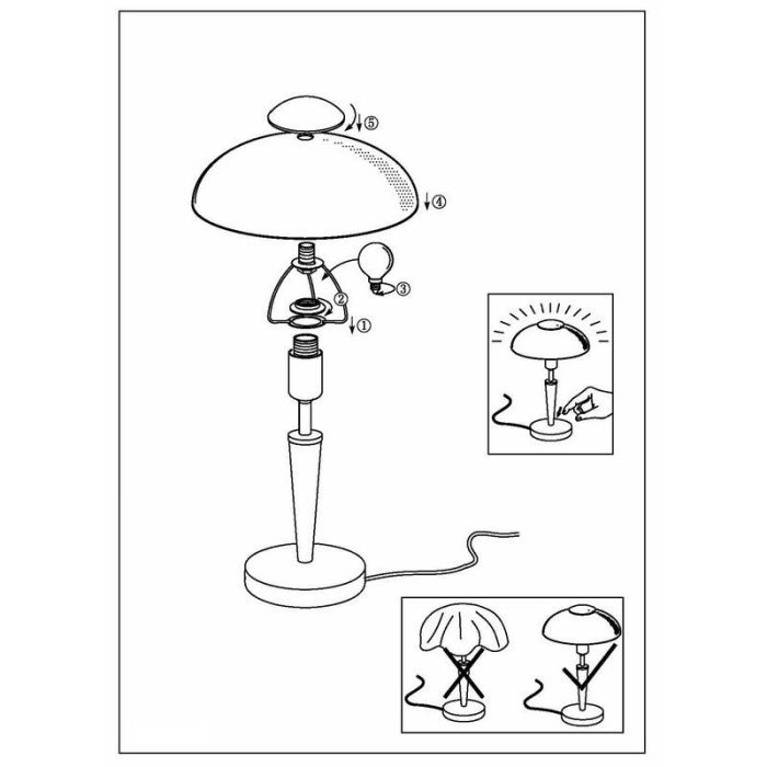 Lampe de table nickel en acier, Adi, avec variateur tactile