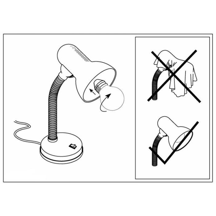 Lampe de table pour enfants bleue en plastique, Granza, avec interrupteur