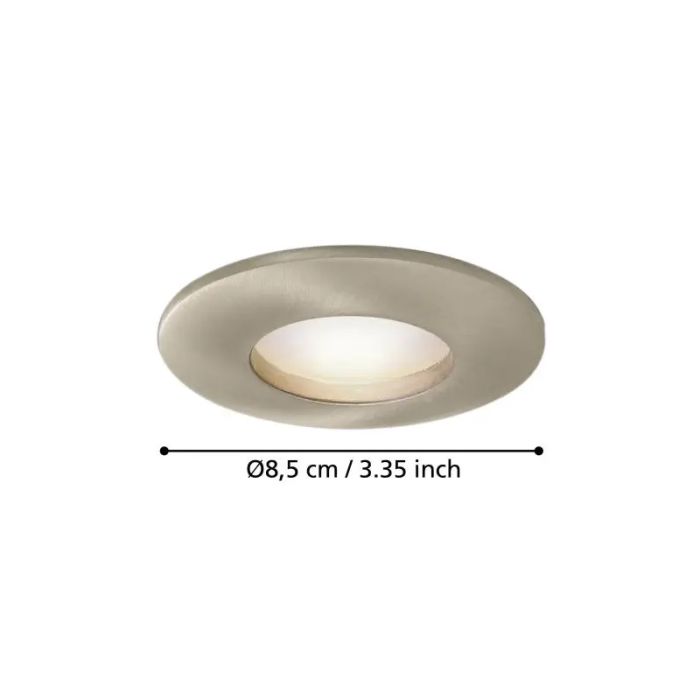 Spot encastré argenté en verre, Margarita, IP65