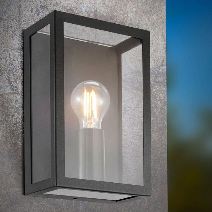 Luminaire extérieur noir en acier, Alihan, IP44
