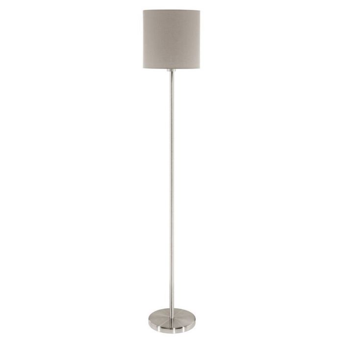 Lampadaire taupe en tissu, Abano, avec interrupteur