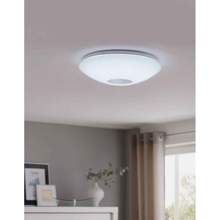 Plafonnier blanc en plastique, Barbera, 30W, blanc chaud à froid réglable LED