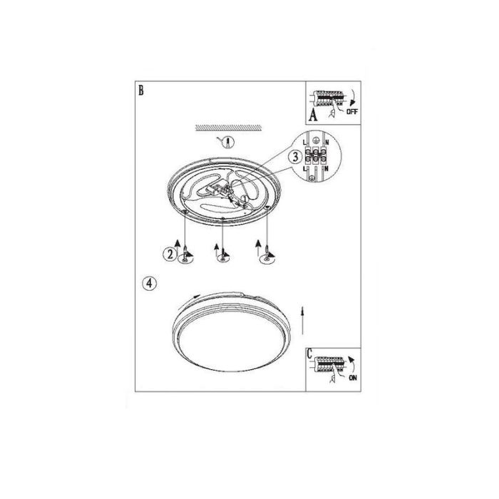 Plafonnier blanc en plastique, Marieke, 24W, 3000K LED