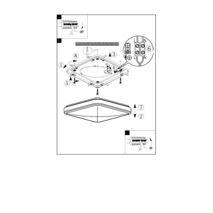 Applique murale nickel en plastique, Beyza, 16W, 3000K LED, IP44