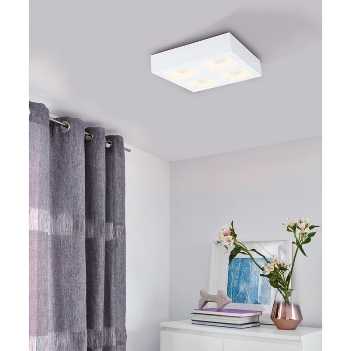 Lampe plafond blanche en acier, Olger, 6W, 3000K LED