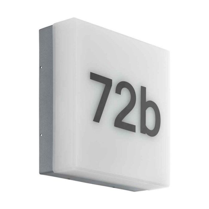 Numéro de maison lumineux anthracite en plastique, Jim, IP44