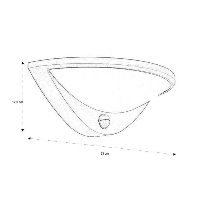Applique extérieur avec détecteur de mouvement anthracite en aluminium, Ryan, IP44