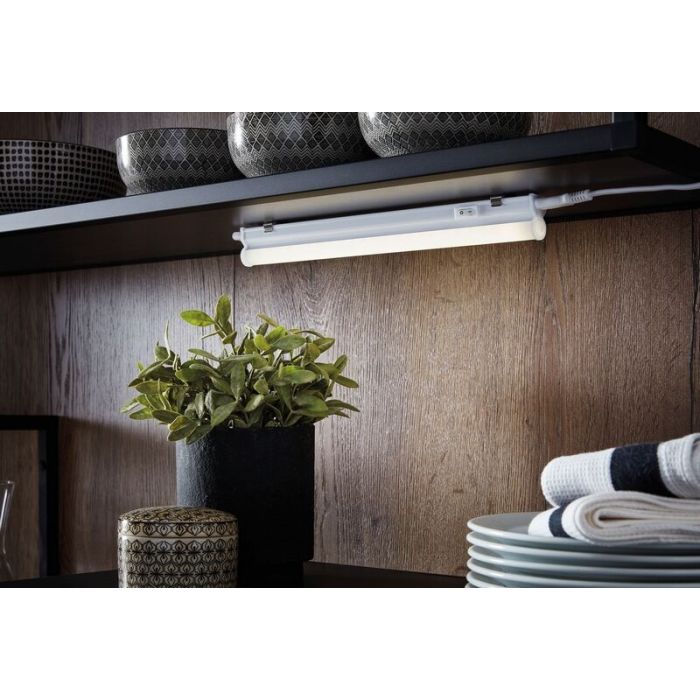 Lampe plafond en plastique blanche, Nicolle, 3W, 4000K LED, avec interrupteur