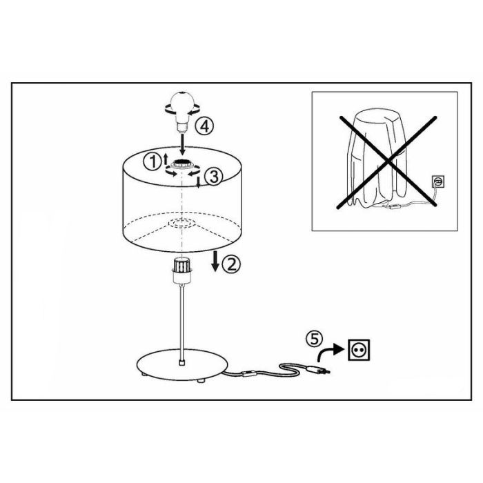 Lampe de table beige en métal, Megan, avec interrupteur