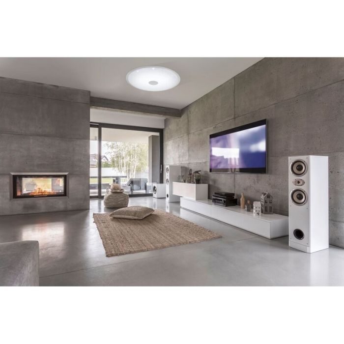 Lampe plafond transparente en acier, Dunya, 80W, couleur réglable LED