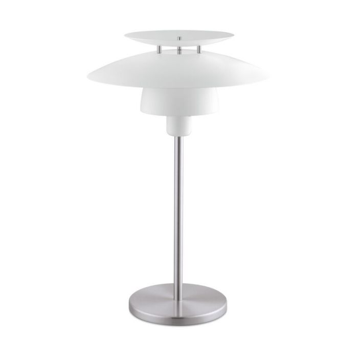 Lampe de table nickel en acier, Lariana, avec interrupteur