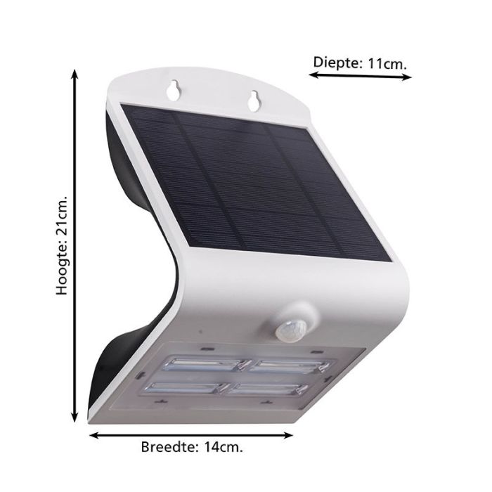 Applique extérieur avec détecteur de mouvement blanche en plastique, Lydie, 3,2W, couleur réglable LED, IP54