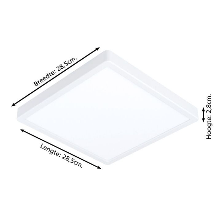 Plafonnier connecté blanc en plastique, Geraldo, 19,5W, blanc chaud à froid réglable LED, IP44