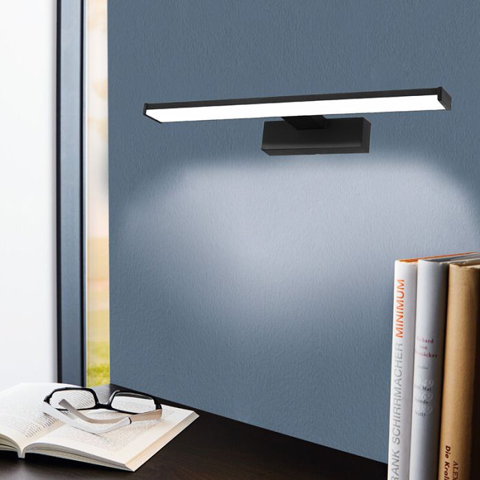Éclairage miroir noir en plastique, Nancy, 7,4W, 4000K LED, IP44