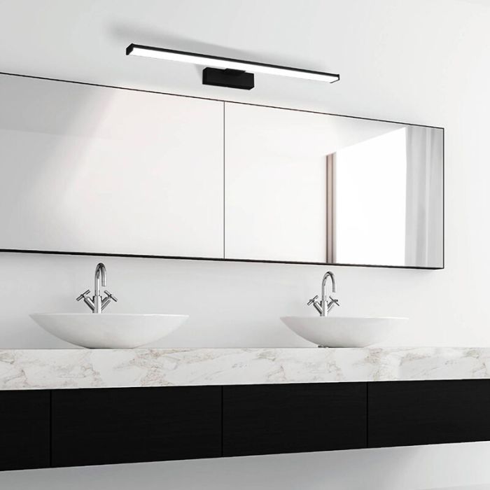 Éclairage miroir noir en plastique, Nancy, 11W, 4000K LED, IP44
