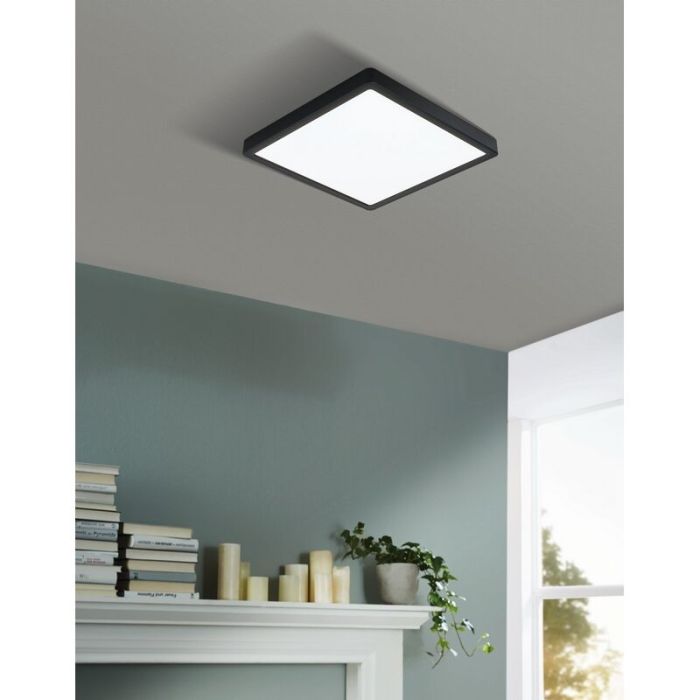 Plafonnier noir en acier, Pascale, 20W, 3000K LED