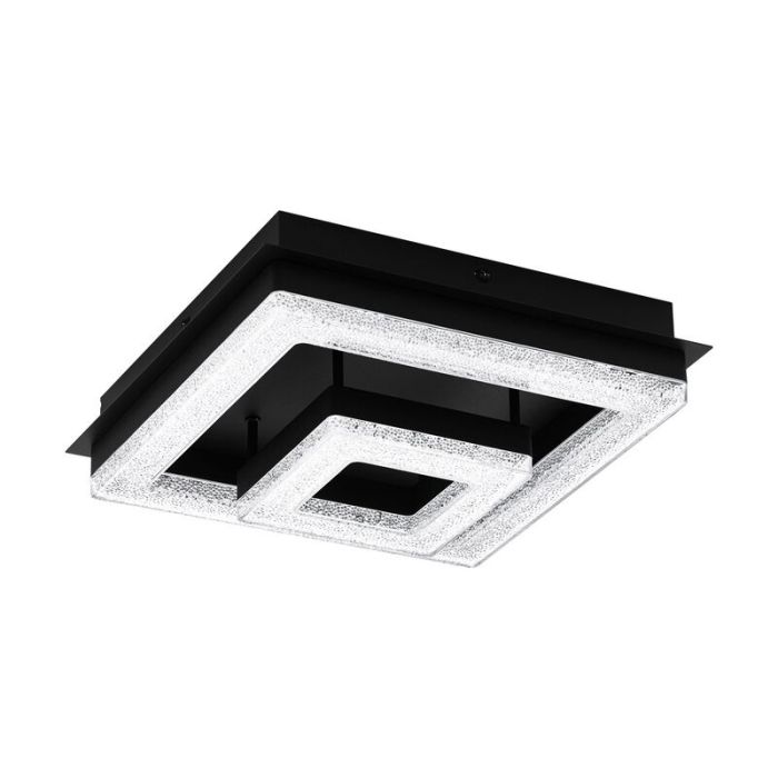 Lampe plafond noire en acier, Arjo, 12W, 3000K LED