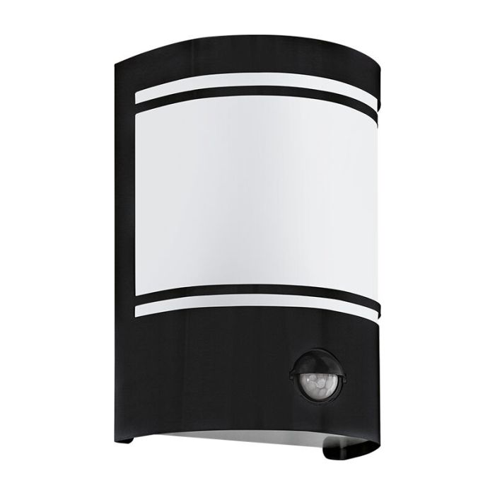 Applique extérieur avec détecteur de mouvement noire en acier, Elyana, IP44