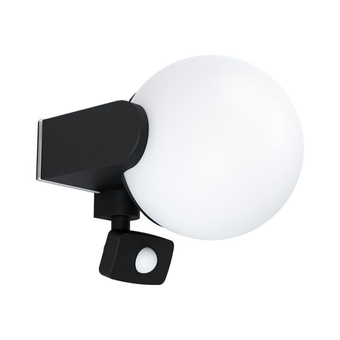 Applique extérieur avec détecteur de mouvement noire en aluminium, Lydia, IP44