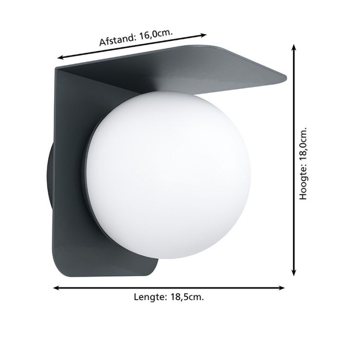 Luminaire extérieur noire en aluminium, Lute, IP44