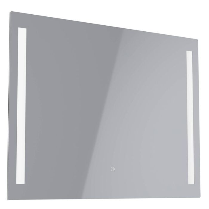 Miroir avec éclairage gris en verre, Bibi, 5,1W, 4000K LED, IP44, avec interrupteur