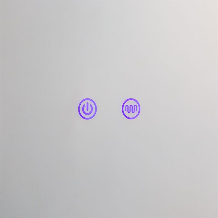 Miroir avec éclairage gris en verre, Bibi, 7,1W, blanc chaud à froid réglable LED, IP44, avec interrupteur