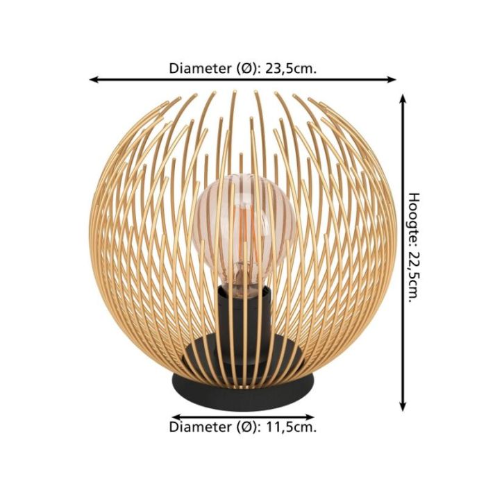 Lampe de table dorée en aluminium, Keimpe, avec interrupteur