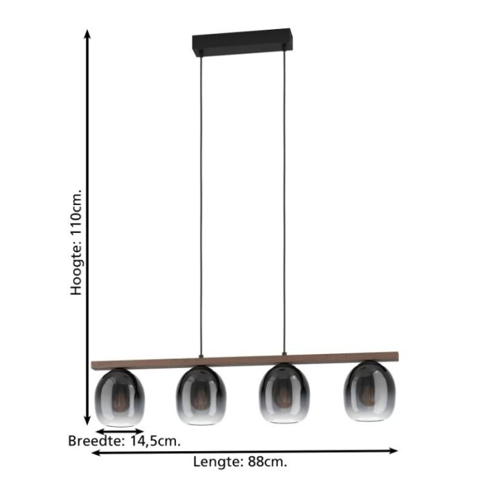 Suspension marronne en aluminium, Frida