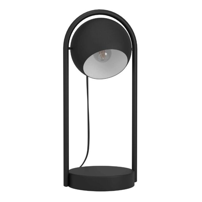 Lampe de table noire en aluminium, Jasin, avec interrupteur