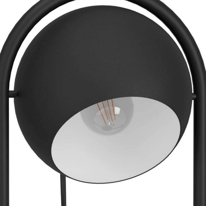 Lampe de table noire en aluminium, Jasin, avec interrupteur