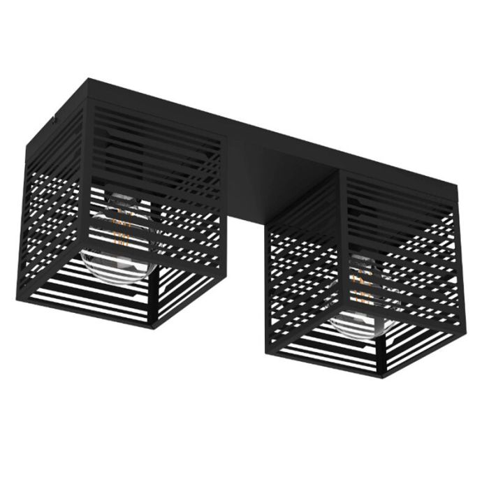 Plafonnier noir en aluminium, Lennaert