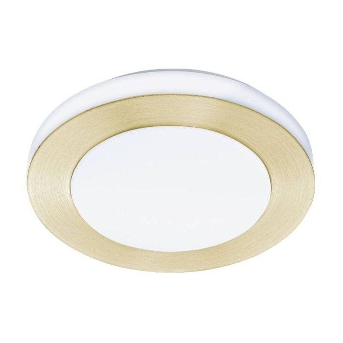 Plafonnier salle de bain doré en plastique, Amina, 3,6W, 3000K LED, IP44